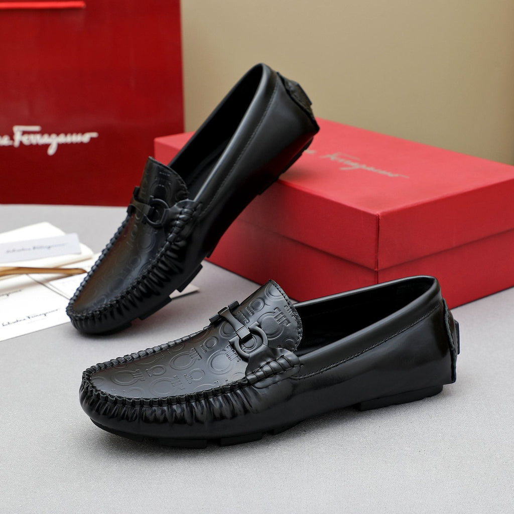 Ferragamo Metal-Bit Moc-Toe Loafers