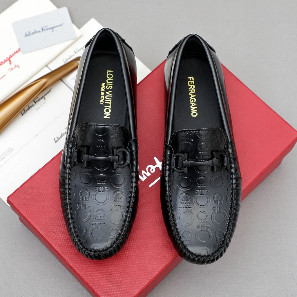 Ferragamo Metal-Bit Moc-Toe Loafers