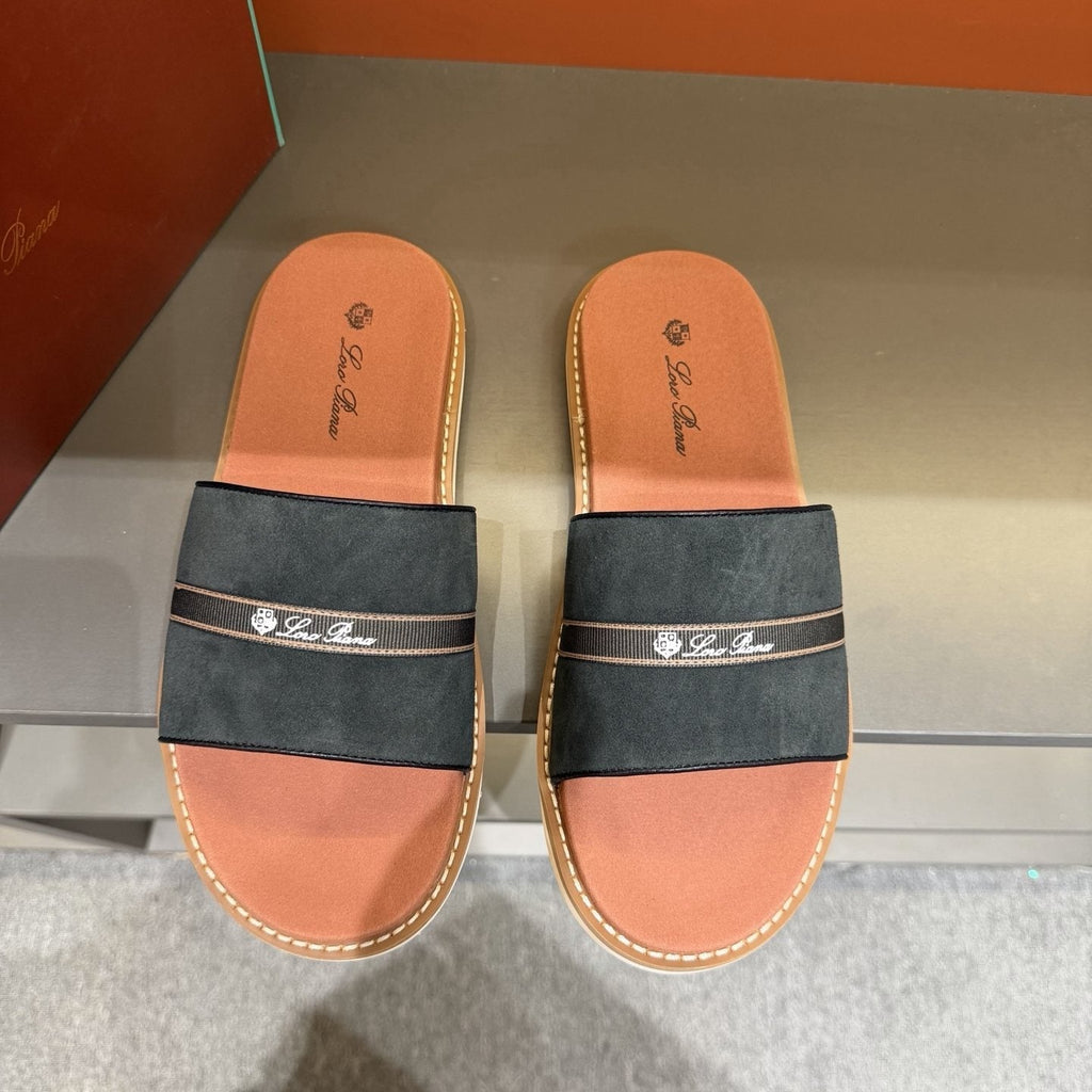 Loro Piana Cross-Strap Men's Slide Sandals