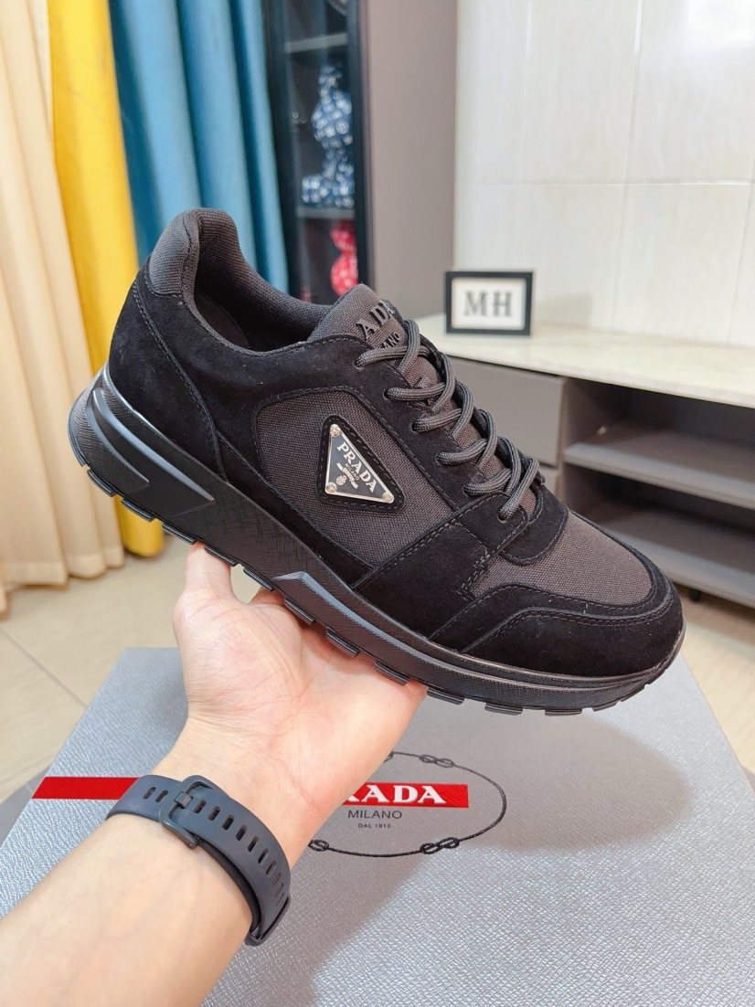 Prada Men's Paneled Low-Top Sneakers