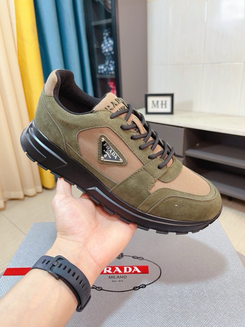 Prada Men's Paneled Low-Top Sneakers