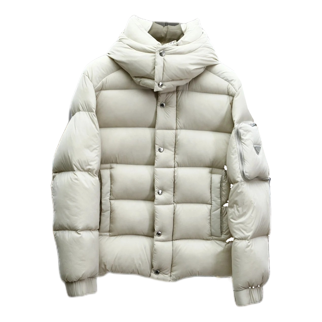 Prada Sleeve-Pouch Hooded Puffer Jacket