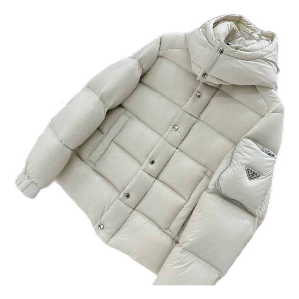 Prada Sleeve-Pouch Hooded Puffer Jacket