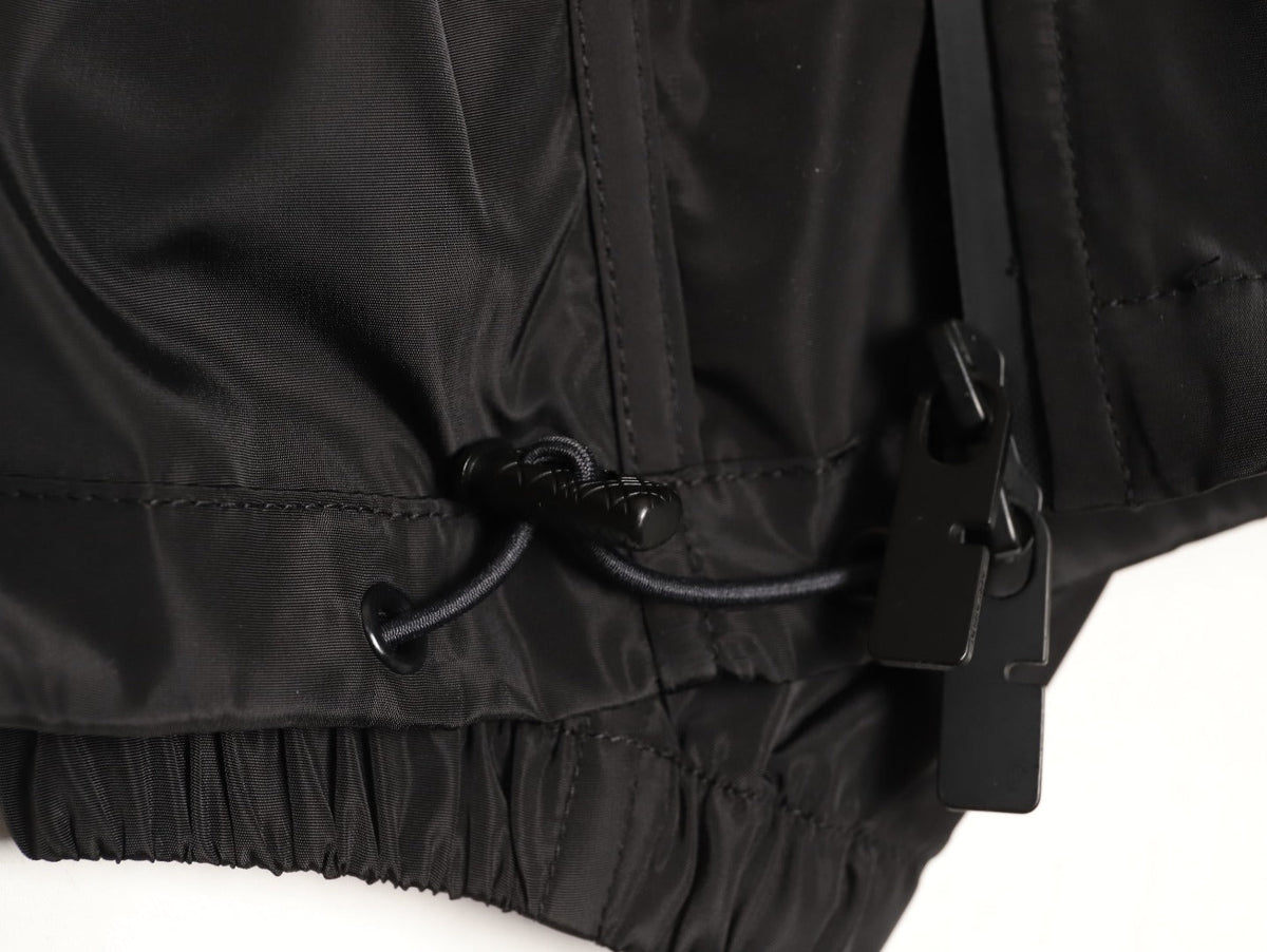 Burberry Oval Equestrian Back-Graphic Hooded Jacket - Black